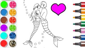 dessin et coloriage de sirène